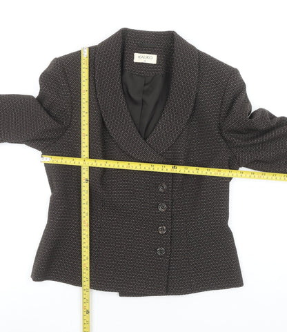 Kaliko Women's Black Size 12 Shawl Collar Wool Blend Tailored Jacket