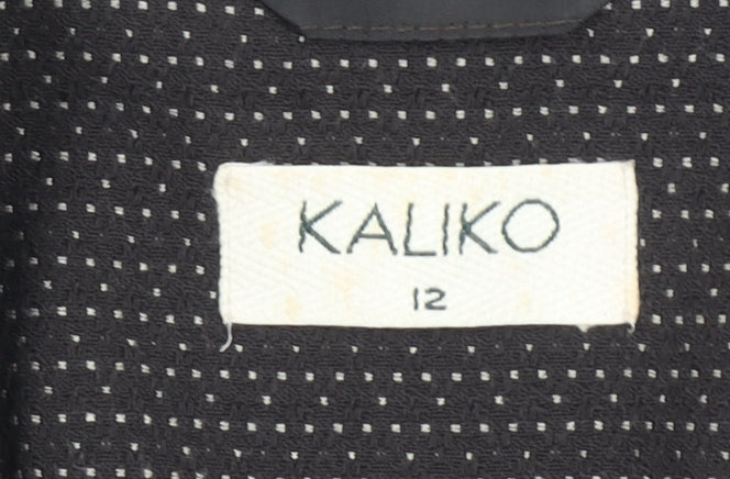 Kaliko Women's Black Size 12 Shawl Collar Wool Blend Tailored Jacket