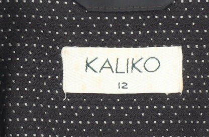 Kaliko Women's Black Size 12 Shawl Collar Wool Blend Tailored Jacket