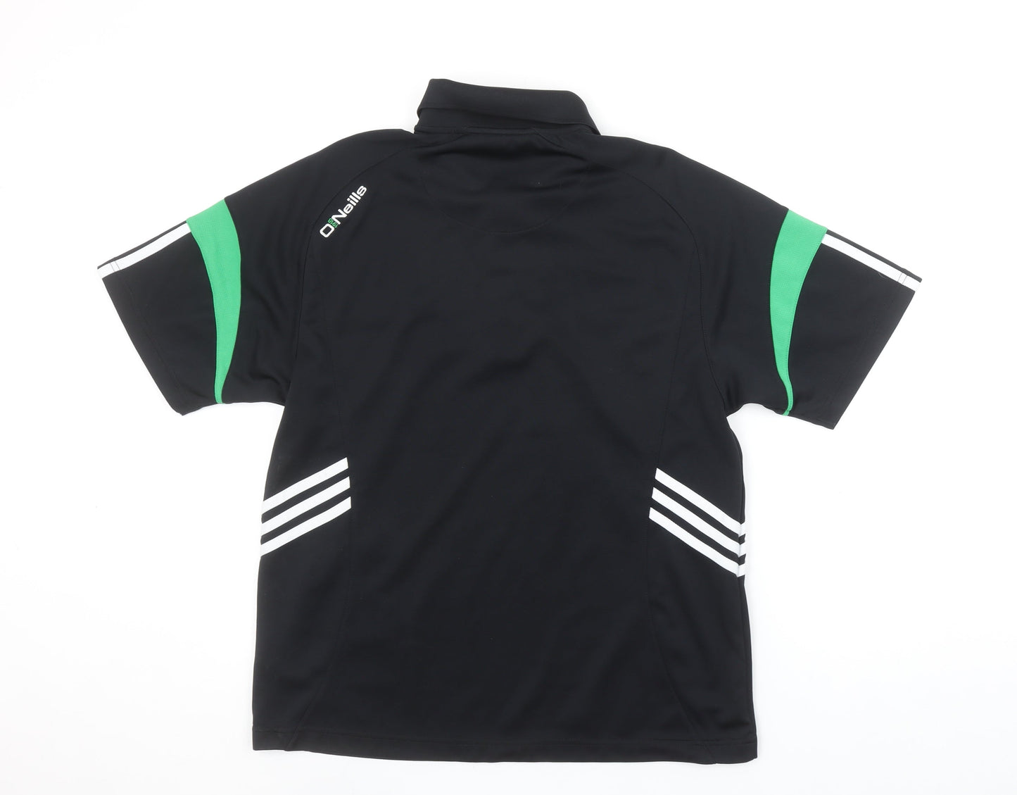 O’Neills Men’s Black Green JKA Ireland Short Sleeve Polo Shirt Size S