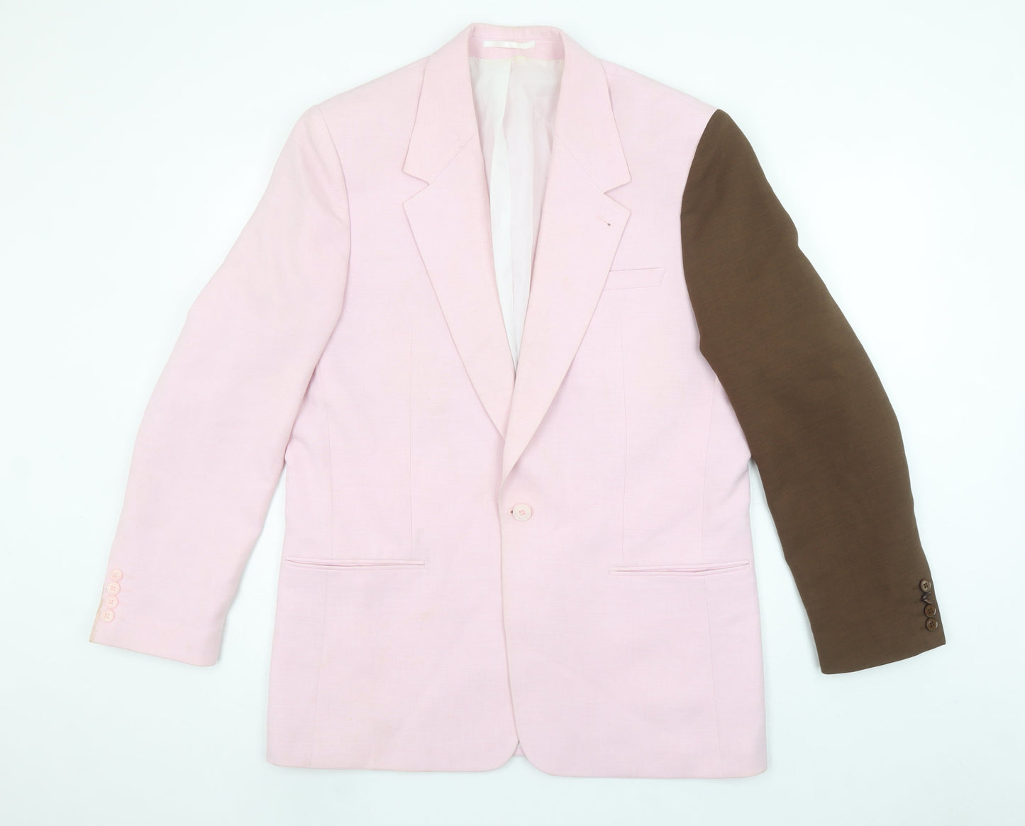Jaded London Men's Pink and Brown Single-Breasted Classic Blazer Size 40R
