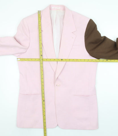 Jaded London Men's Pink and Brown Single-Breasted Classic Blazer Size 40R