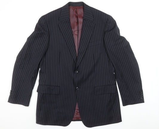 Austin Reed Men's Navy Pinstripe Wool Blazer 42R Classic Fit