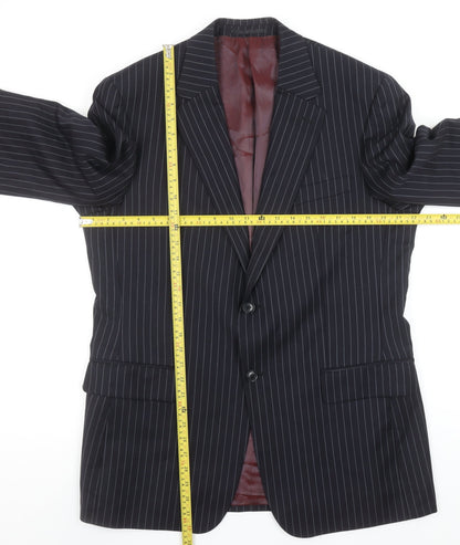 Austin Reed Men's Navy Pinstripe Wool Blazer 42R Classic Fit