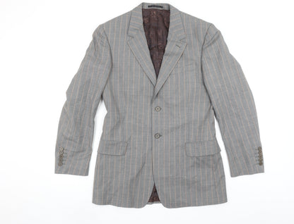 Paul Smith London Men Grey Pinstripe Wool Blazer Jacket 38R