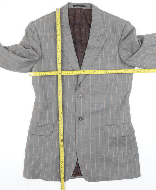 Paul Smith London Men Grey Pinstripe Wool Blazer Jacket 38R