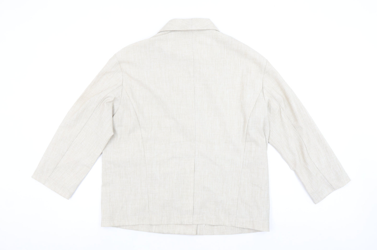 LEDIN Women's Beige Shawl Lapel Double Breasted Blazer Size S