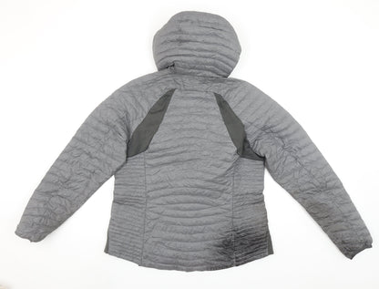 Eddie Bauer Women's Grey Lightweight Hooded Puffer Jacket Size L