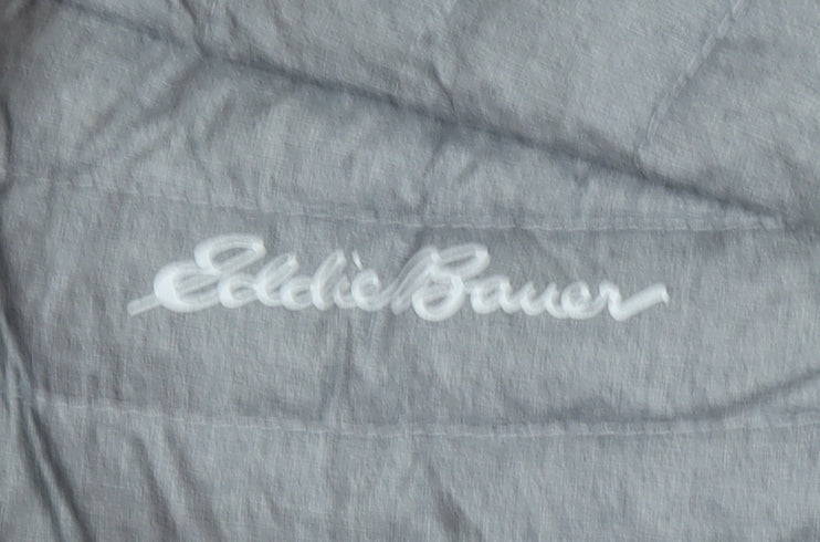 Eddie Bauer Women's Grey Lightweight Hooded Puffer Jacket Size L