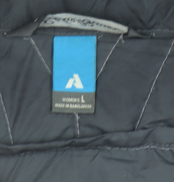 Eddie Bauer Women's Grey Lightweight Hooded Puffer Jacket Size L