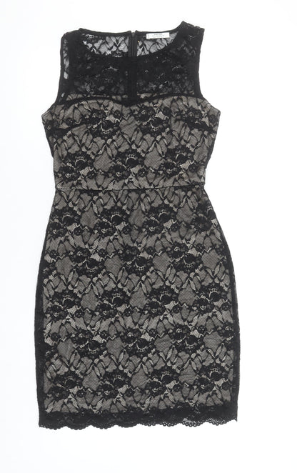 Mango Women’s Black Lace Sheath Dress Size 10 Party Cocktail Formal