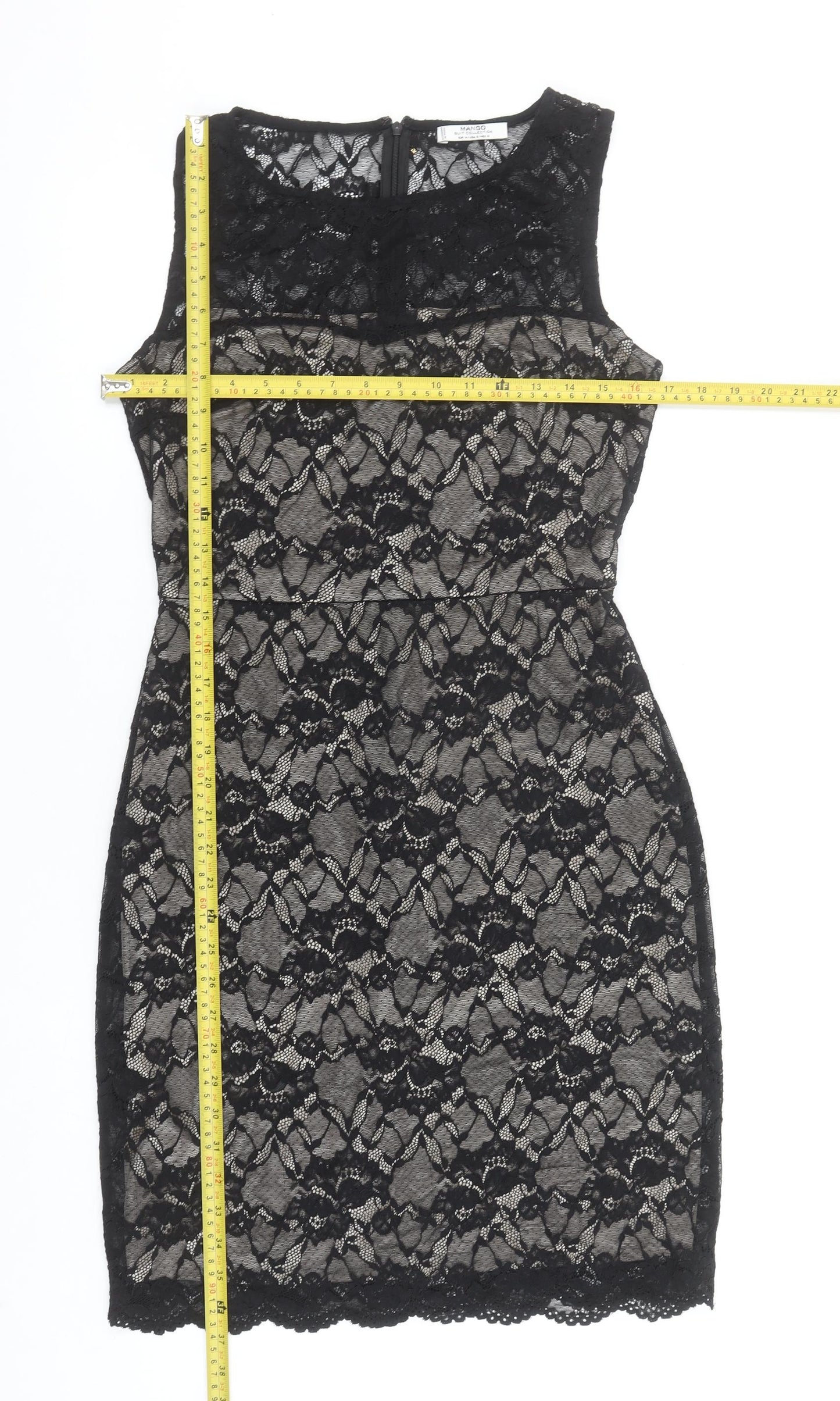 Mango Women’s Black Lace Sheath Dress Size 10 Party Cocktail Formal