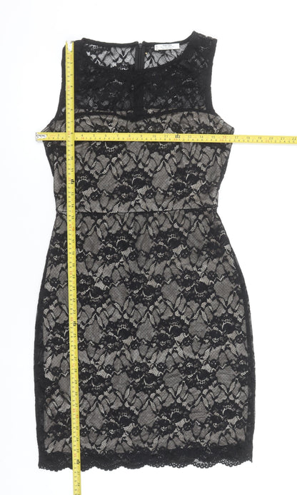 Mango Women’s Black Lace Sheath Dress Size 10 Party Cocktail Formal
