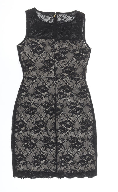 Mango Women’s Black Lace Sheath Dress Size 10 Party Cocktail Formal