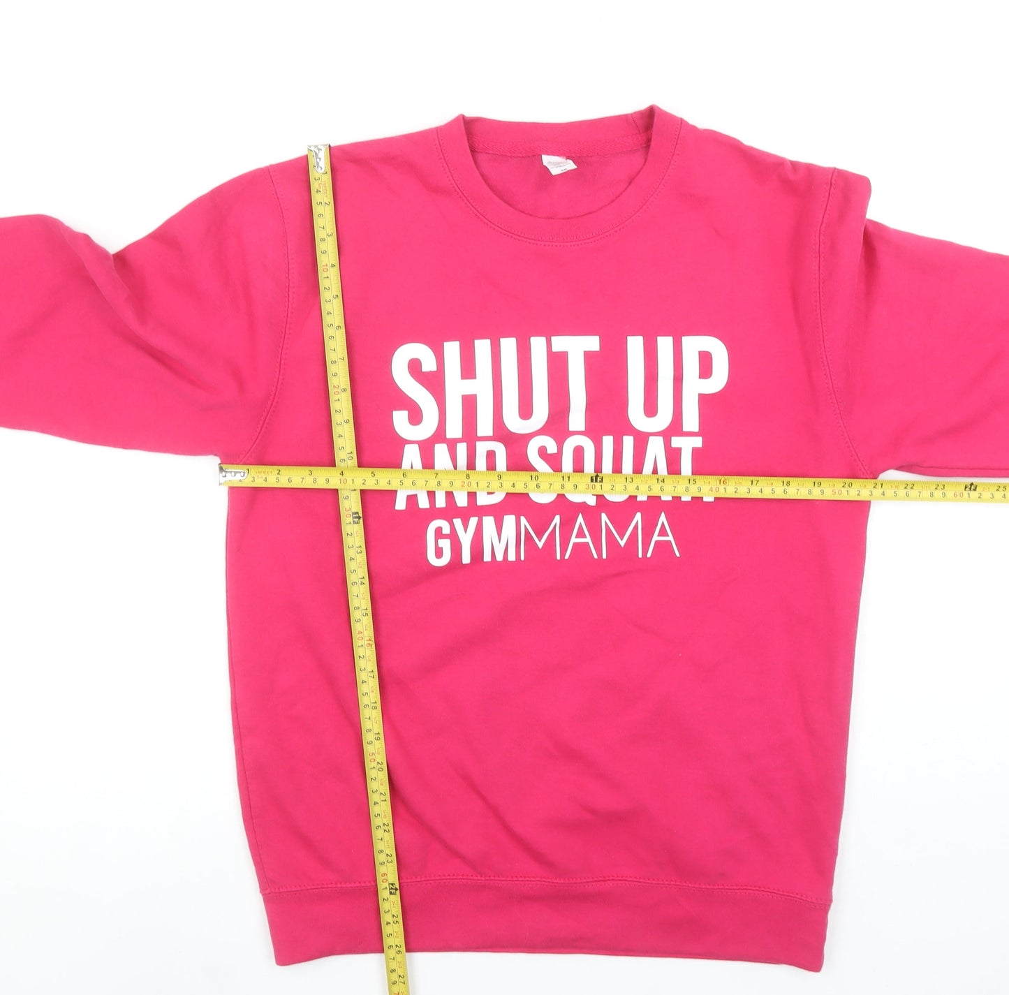 Gymmama Pink Women's Medium Pullover Sweatshirt Shut Up And Squat