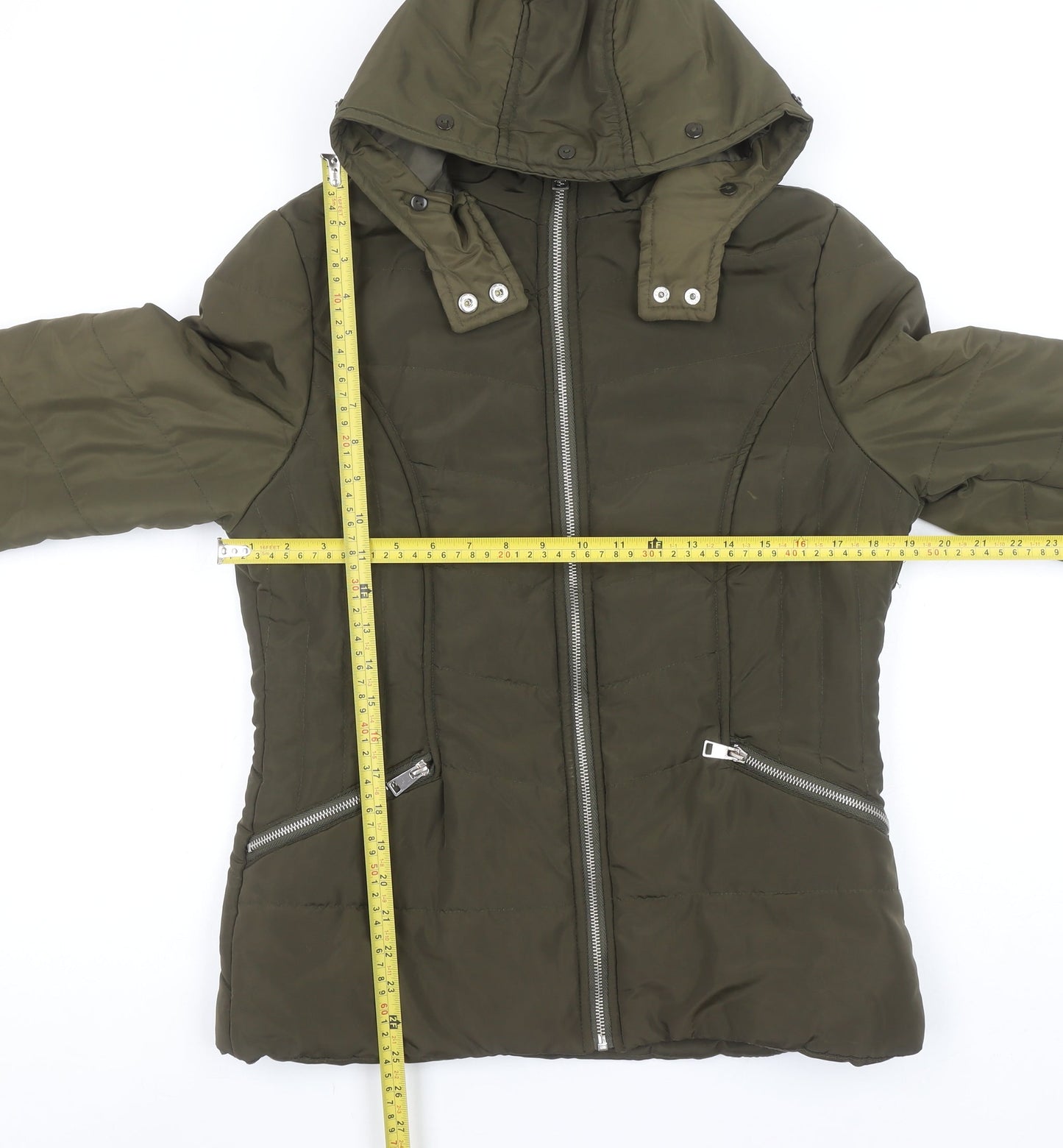 New Look 915 Teens Green Hooded Puffer Jacket Size 14