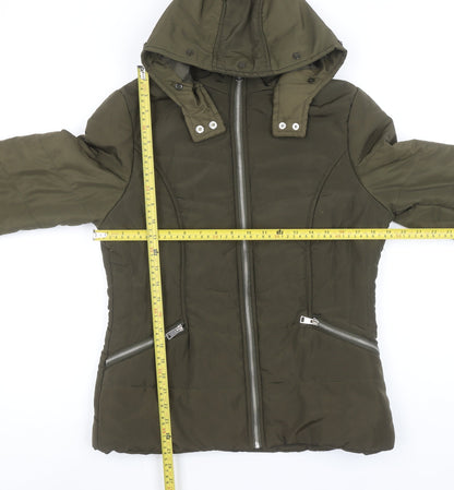 New Look 915 Teens Green Hooded Puffer Jacket Size 14