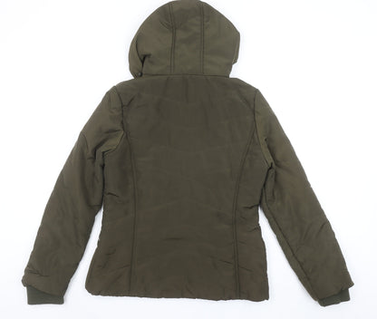 New Look 915 Teens Green Hooded Puffer Jacket Size 14