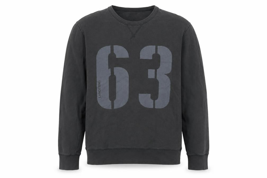 Mens UK Size L Lands' End Black Pullover Sweatshirt