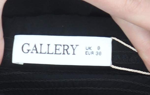 Gallery Women's Black Size 8 Midi Fit & Flare Dress with Puff Sleeves