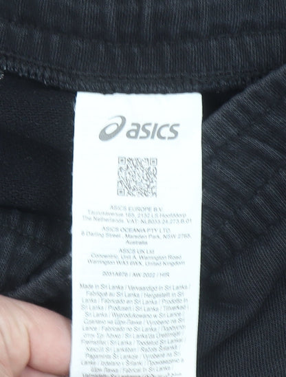 Asics Men's Black Sweat Shorts Size L Elastic Waist Casual Sportswear