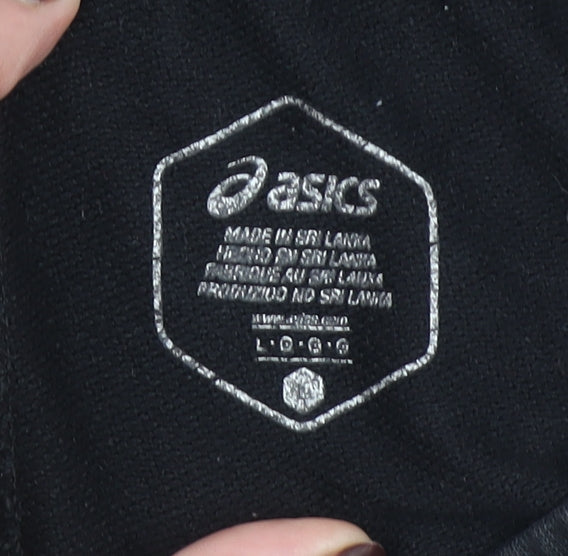 Asics Men's Black Sweat Shorts Size L Elastic Waist Casual Sportswear