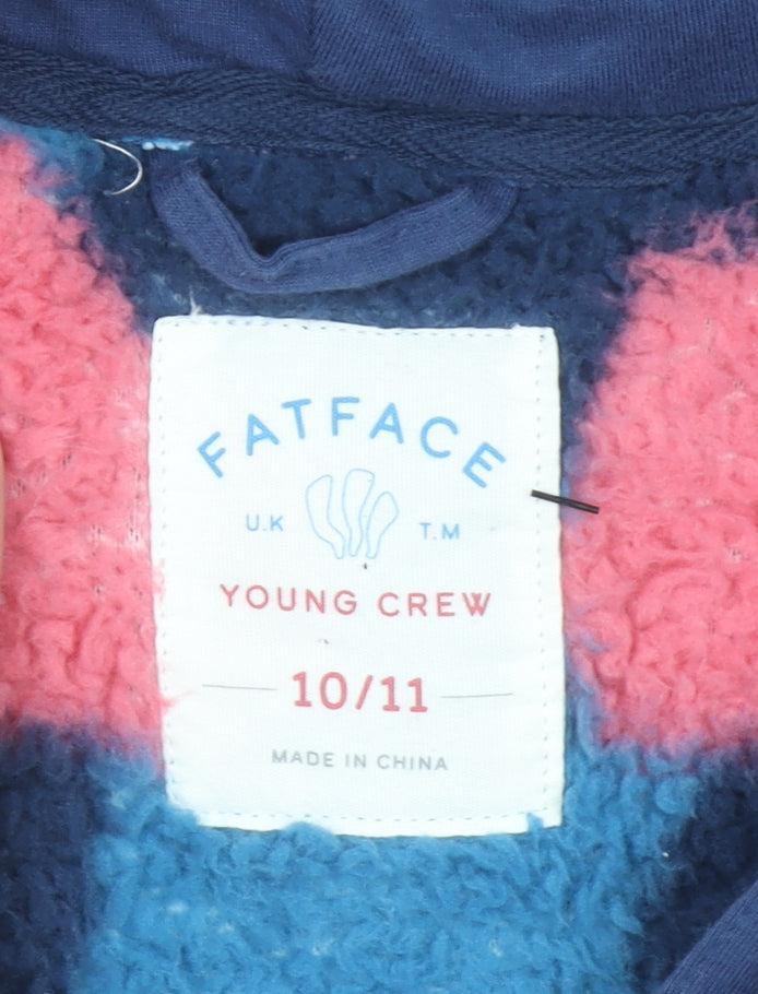 FatFace Girls Multicoloured Hooded Fleece Zip Jacket 10-11 Years