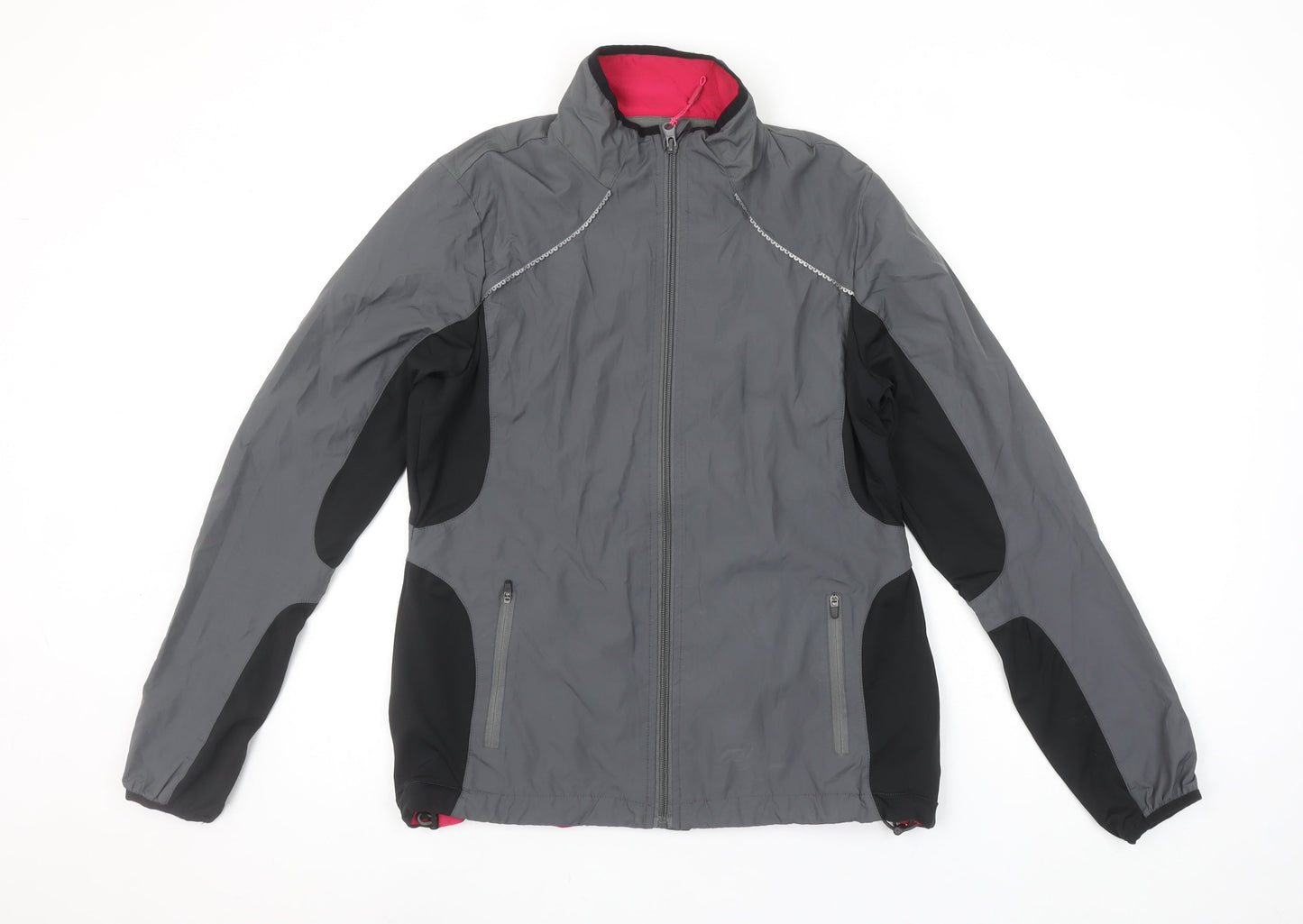 MPG Womens Grey Lightweight Windbreaker Jacket Size 12