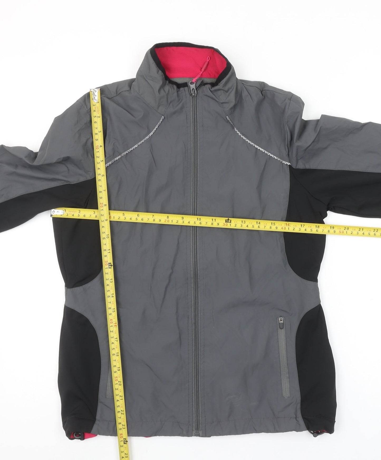 MPG Womens Grey Lightweight Windbreaker Jacket Size 12