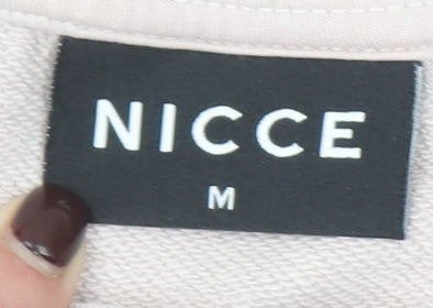 Nicce Men's Beige Logo Sweatshirt Size M Pullover Crew Neck