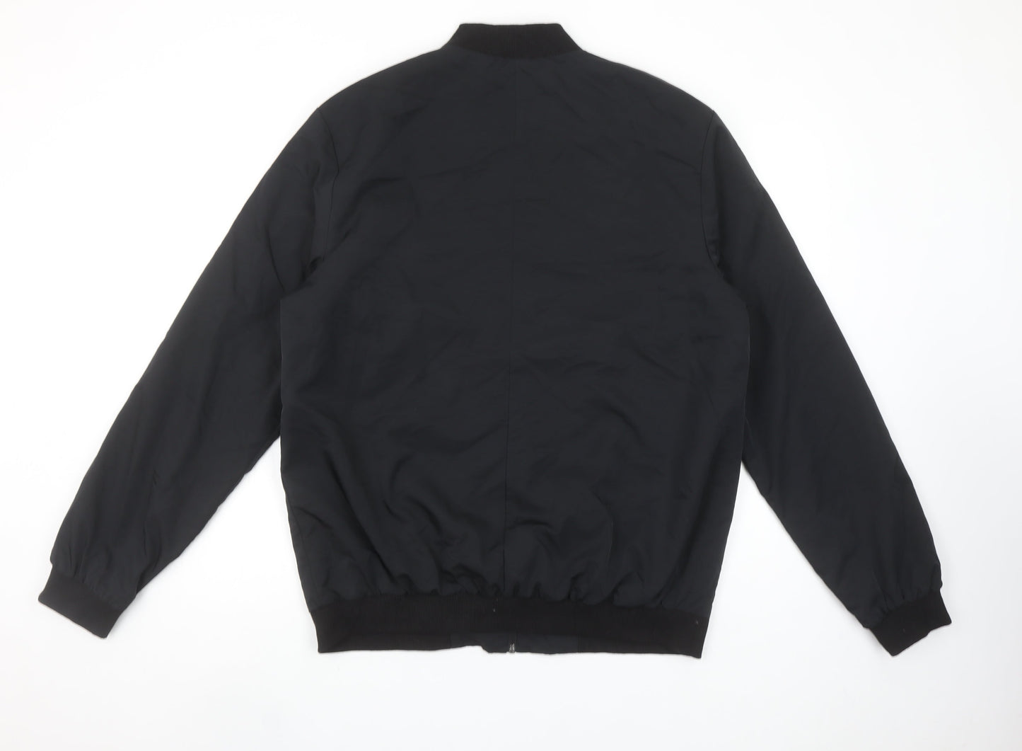 ASOS DESIGN Men's Black XL Bomber Jacket Full Zip Classic Style