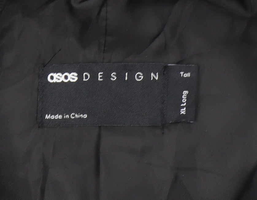 ASOS DESIGN Men's Black XL Bomber Jacket Full Zip Classic Style