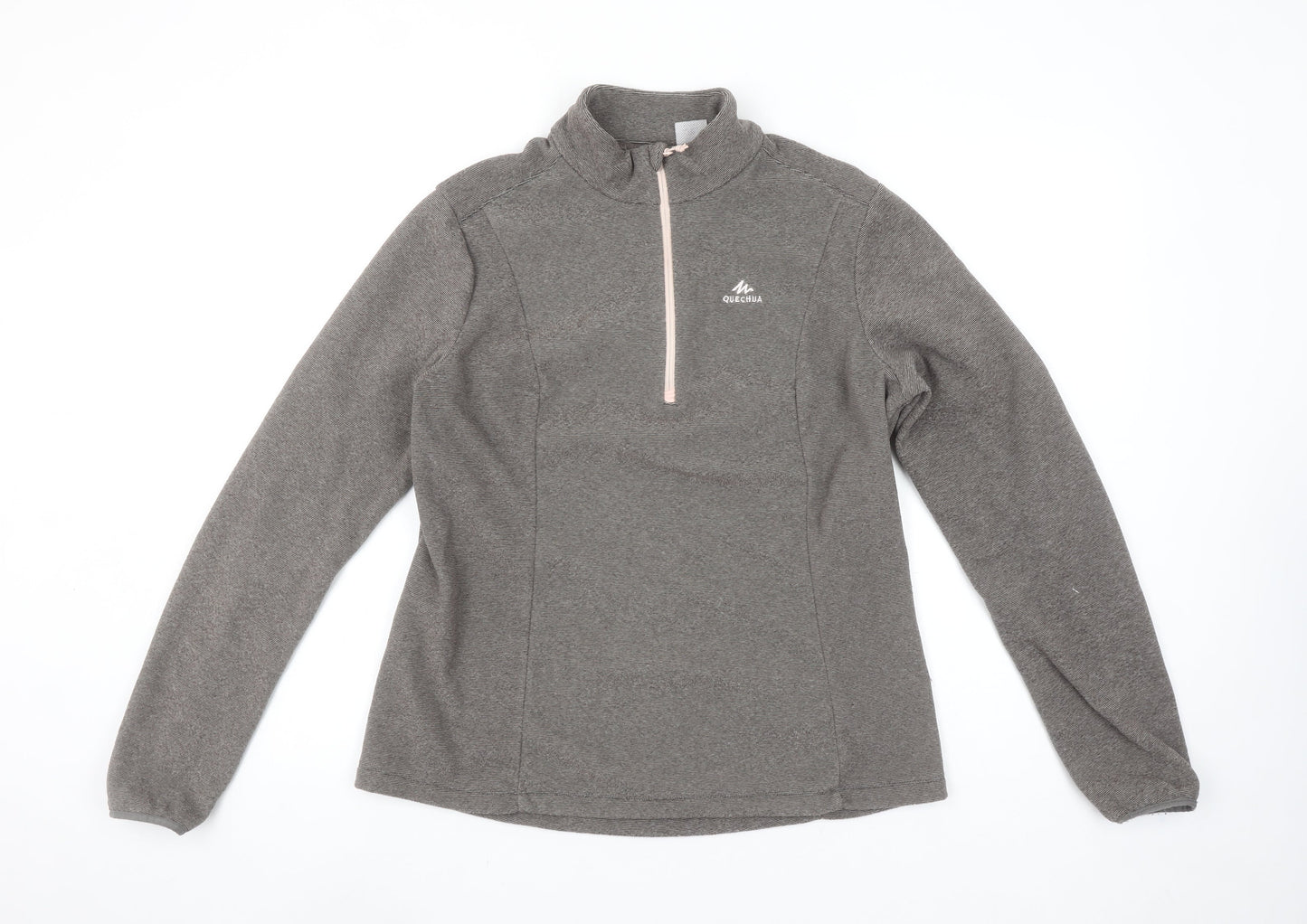Quechua Womens Grey 1/2 Zip Fleece Pullover Sweatshirt 2XL