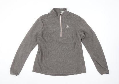Quechua Womens Grey 1/2 Zip Fleece Pullover Sweatshirt 2XL