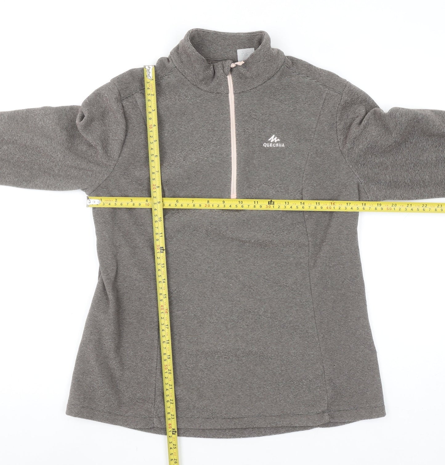 Quechua Womens Grey 1/2 Zip Fleece Pullover Sweatshirt 2XL