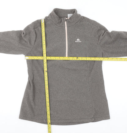 Quechua Womens Grey 1/2 Zip Fleece Pullover Sweatshirt 2XL