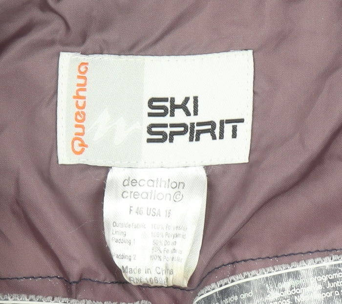 Quechua Women Grey 14 Puffer Ski Spirit Insulated Waistcoat