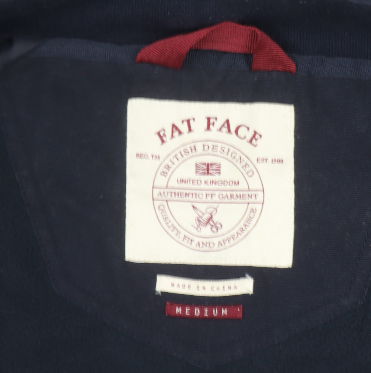 Mens UK Size M Fat Face Blue Windbreaker Coat