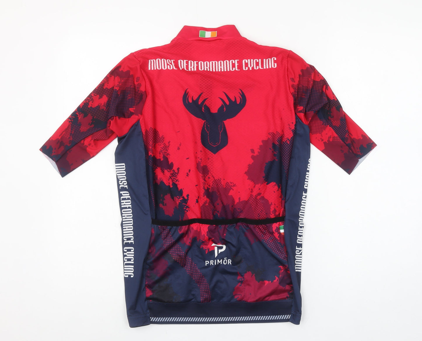 Primör Men's Red Cycling Jersey 3/4 Sleeve Size M Athletic Fit