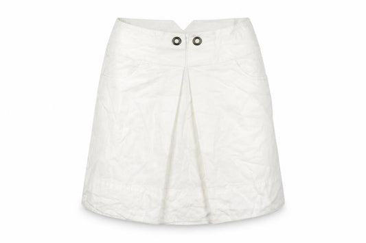 Savida Women's Ivory Linen A-Line Short Skirt Size 14