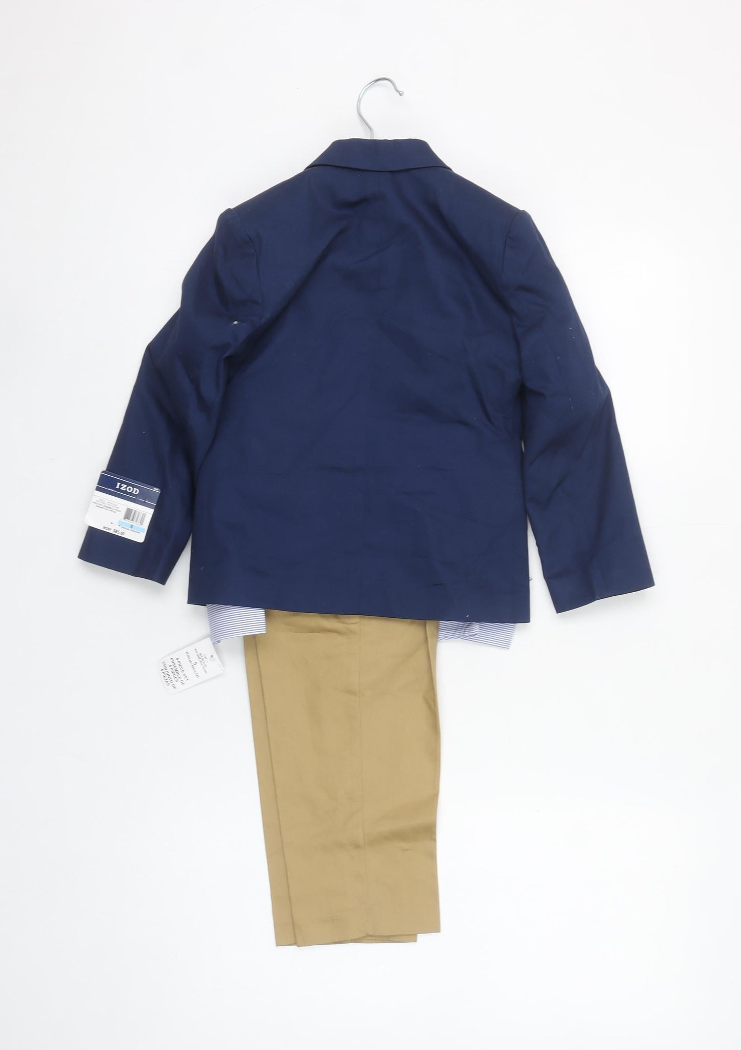 IZOD Boys Blue & Khaki 4 Piece Outfit Set Size 5 Regular Cotton Blend Formal