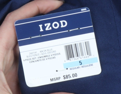 IZOD Boys Blue & Khaki 4 Piece Outfit Set Size 5 Regular Cotton Blend Formal
