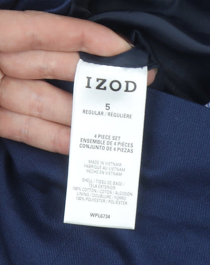 IZOD Boys Blue & Khaki 4 Piece Outfit Set Size 5 Regular Cotton Blend Formal