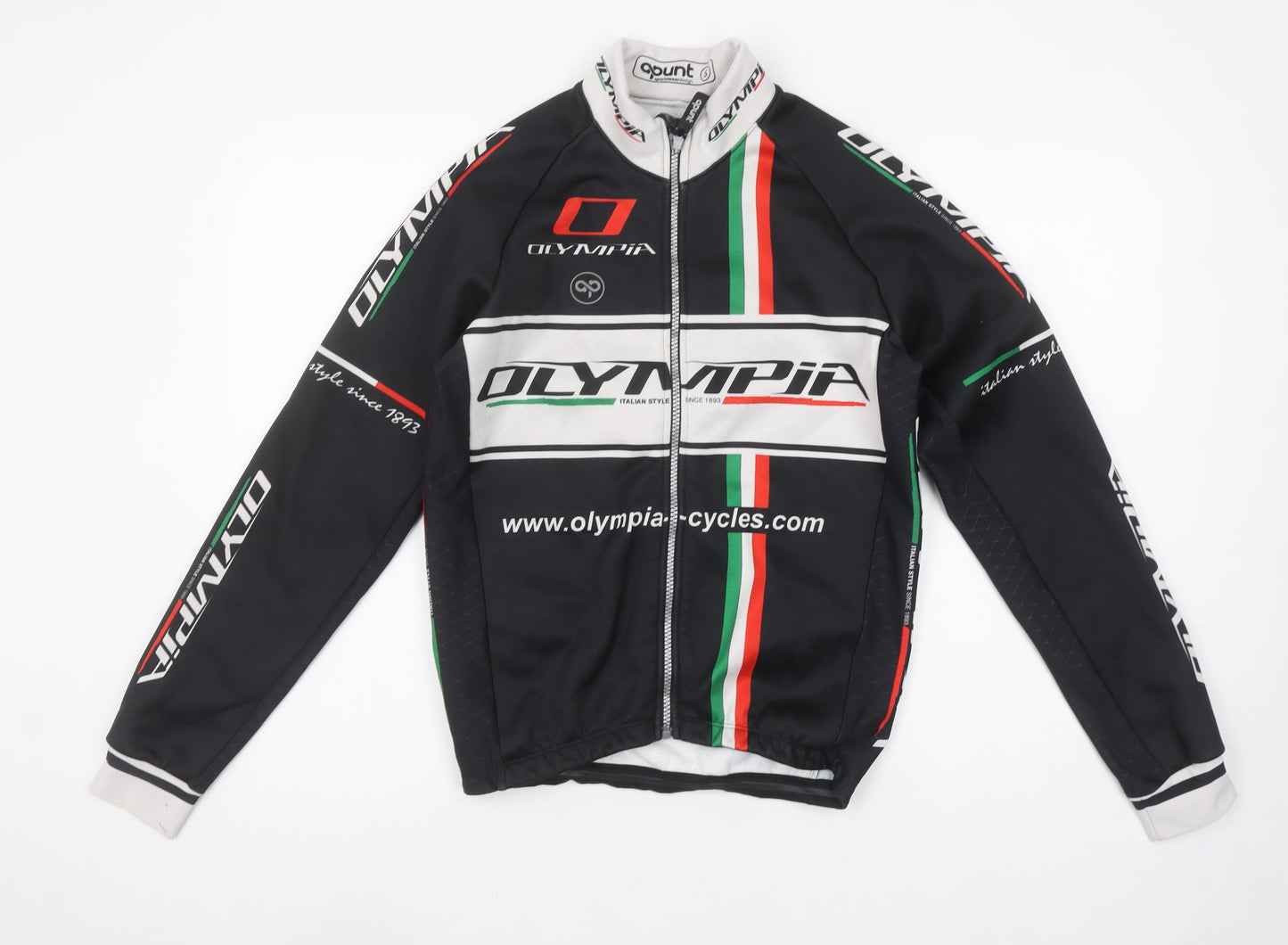 Apunt Men’s Black Cycling Track Jacket S Full Zip Polyester Olympia Design