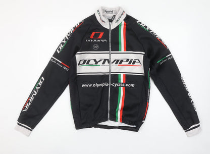 Apunt Men’s Black Cycling Track Jacket S Full Zip Polyester Olympia Design