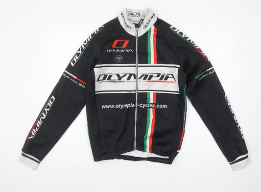 Apunt Men’s Black Cycling Track Jacket S Full Zip Polyester Olympia Design