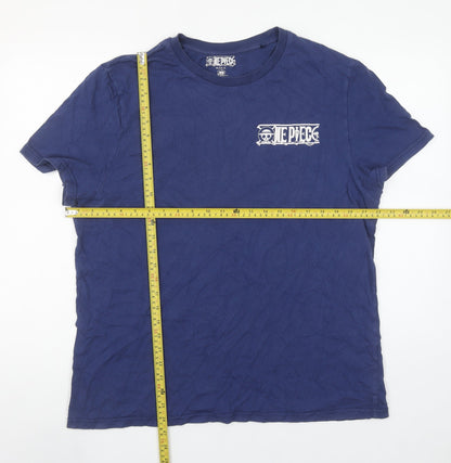 One Piece Anime Men’s Navy Blue L T-Shirt Toei Animation 2021 Short Sleeve