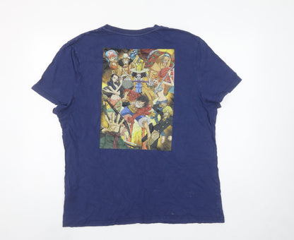One Piece Anime Men’s Navy Blue L T-Shirt Toei Animation 2021 Short Sleeve