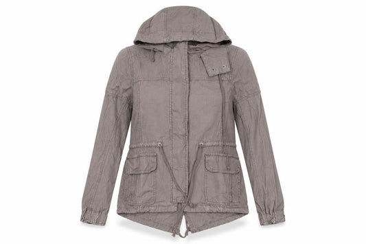Woolworths Women’s Grey Cotton Hooded Parka Jacket Size 10