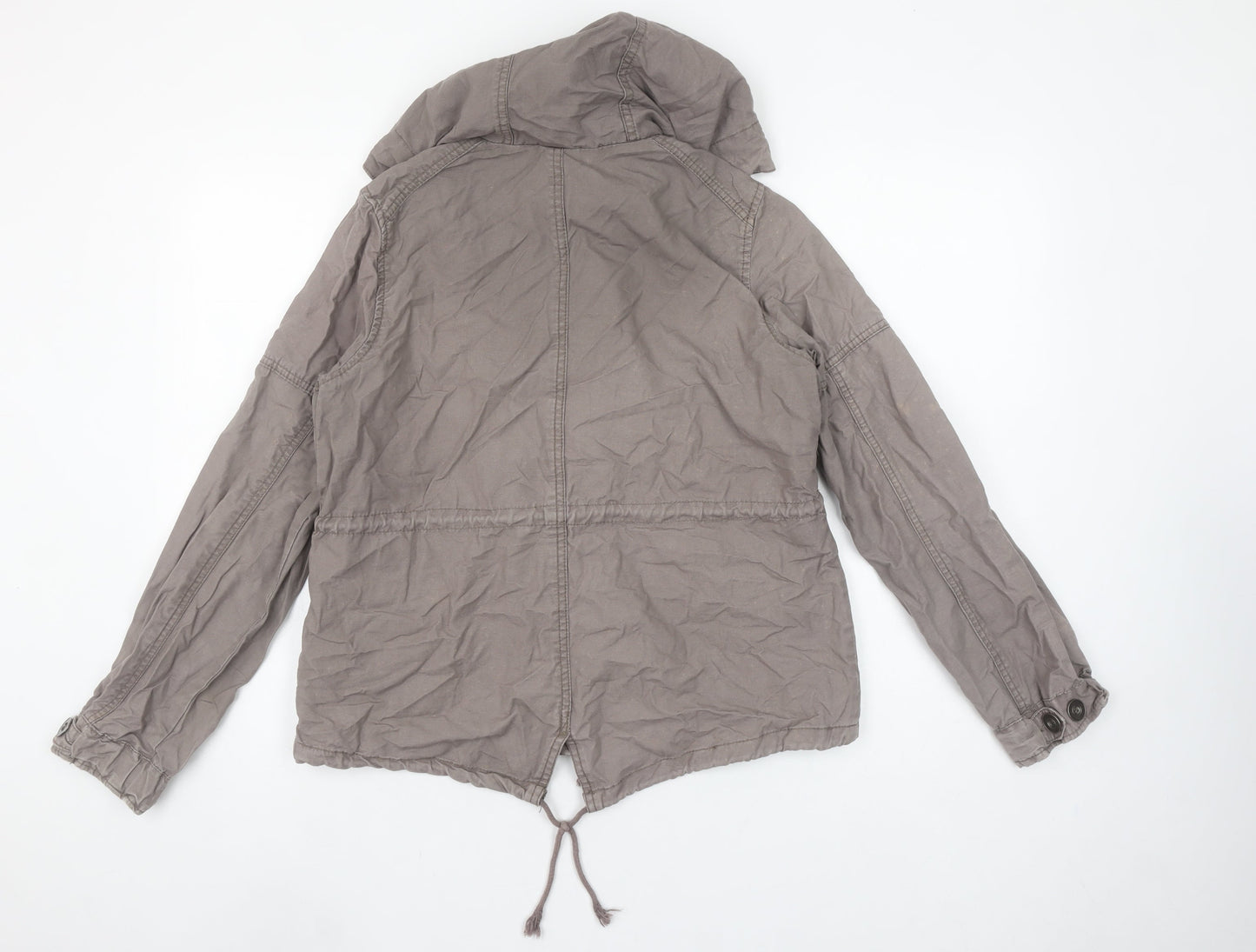 Woolworths Women’s Grey Cotton Hooded Parka Jacket Size 10